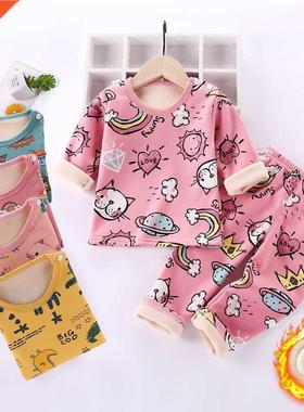 Children	s Plus Velvet Warm Clothing Sets 2-8y Baby B