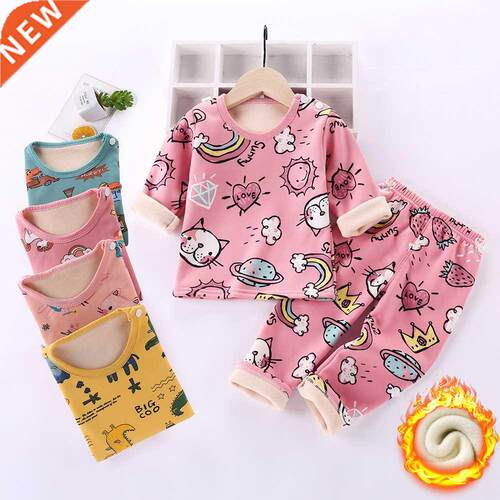 Children	s Plus Velvet Warm Clothing Sets 2-8y Baby B