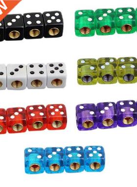 4pcs Dice Shape Car Truck Wheel Tire Air Valve Stem Cover