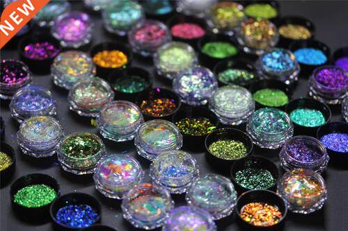 Iridescent Aurora Sequins for Nails Crystal Opal Fire Glitte