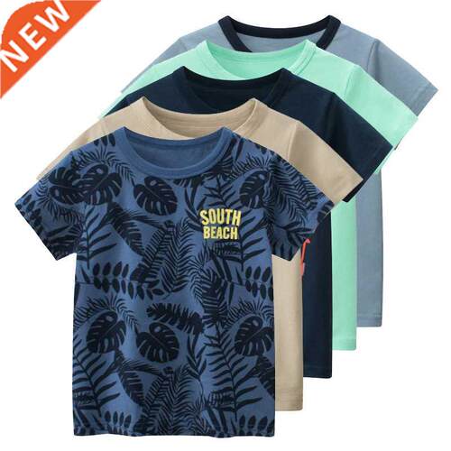 2022 Summer New Children's Clothing Leaf Letter Print Kids C