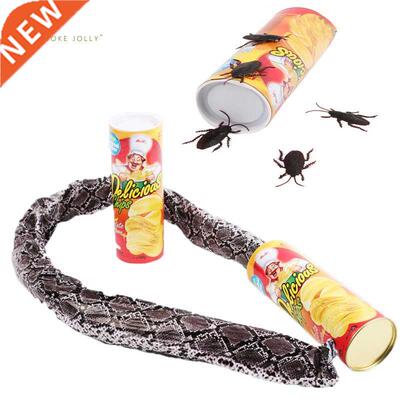 Funny Potato Chip Can Jump Spring Snake roach Toy Gift April