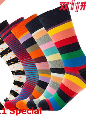 2021 New Men's Mid-tube color socks women's socks条纹男女袜