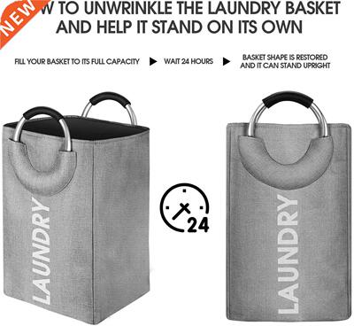 75L Large Capacity Laundry Basket Linen Storage Bag with Rin