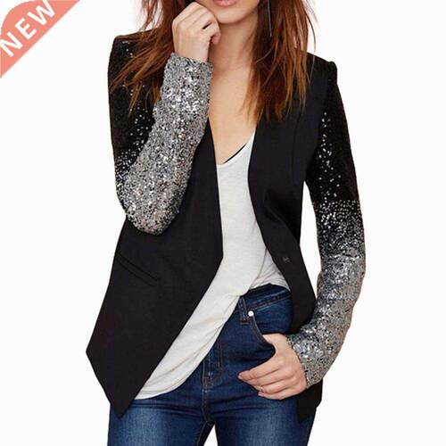 女士亮片外套Large size sequinned OL lady's small suit jacket