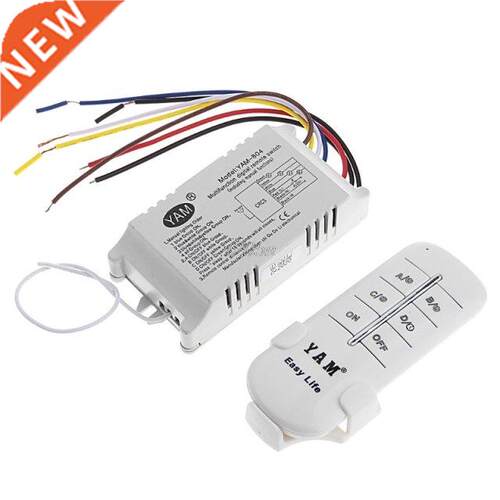 220V 1/2/3/4 Ways Wireless ON/OFF Lamp Remote Control Switch