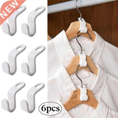 6/ 12pcs Clothes Hanger Hook Folding Storage Clothes Rack Wa