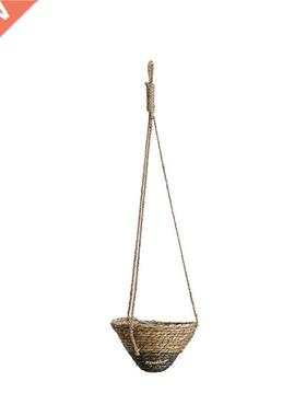 Rattan Flower Pot Handheld Hanging Rattan Flower Pot Flower