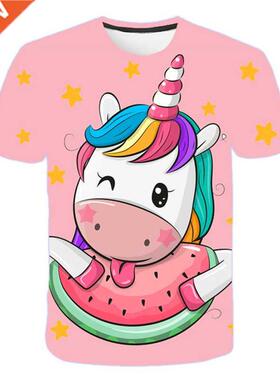 2022 Unicorn T Shirt Girls Clothes Kids 3D T Shirt Kids Summ
