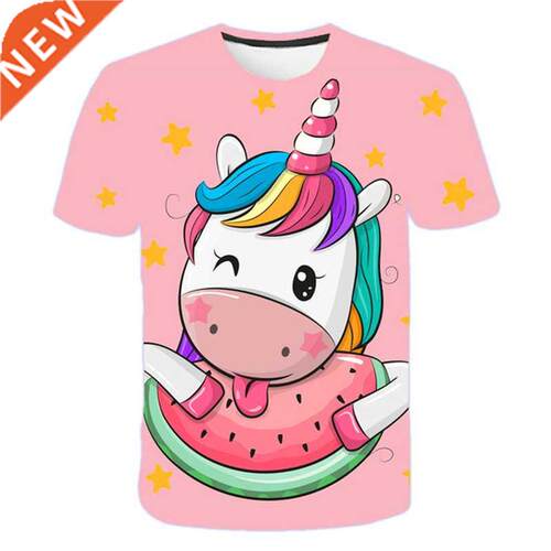 2022 Unicorn T Shirt Girls Clothes Kids 3D T Shirt Kids Summ