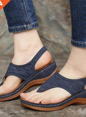 Women Sandals 2022 New Clip Toe Wedges Shoes For Women Summe