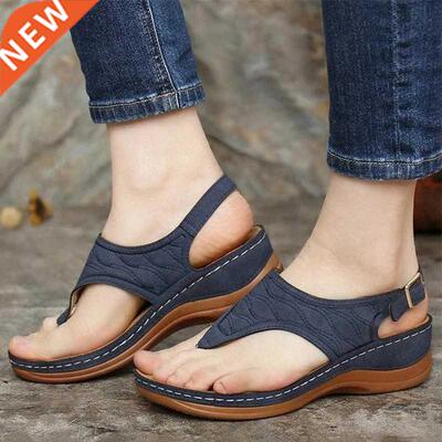 Women Sandals 2022 New Clip Toe Wedges Shoes For Women Summe