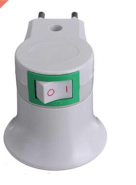 E27 EU plug White adapter with power on-off control switch