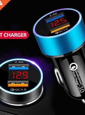 18W Dual USB Car Charger LED Fast Charging Mobile Phone Char