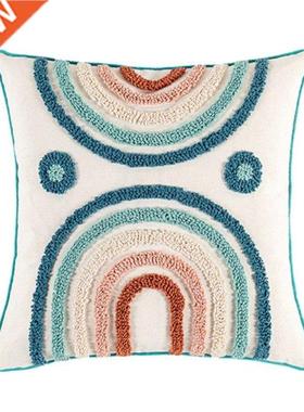 Woven Tufted Boho Throw Pillow Cover Morocco Decorative Rain