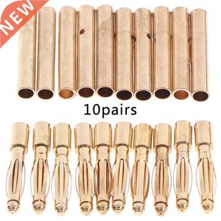 10Pairs Copper 2mm Gold Bullet Connector Banana Plugs Male &