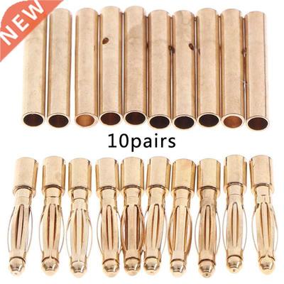 10Pairs Copper 2mm Gold Bullet Connector Banana Plugs Male &