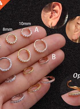 1PC 6-10mm Cz Nose Hoop Nostril Ring Flower Helix Cartilage