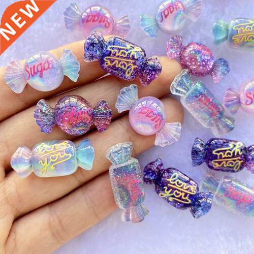 12Pcs New Cute Resin Mini Mixed Candy Flat Back Cabochon Scr