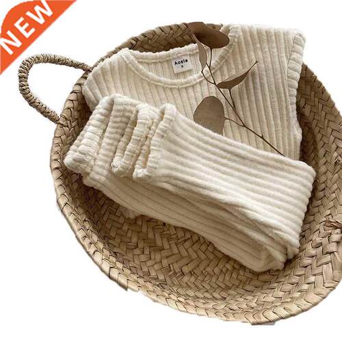 Autumn Winter Baby Boys And Girls Clothes Set Ribbed Sweater
