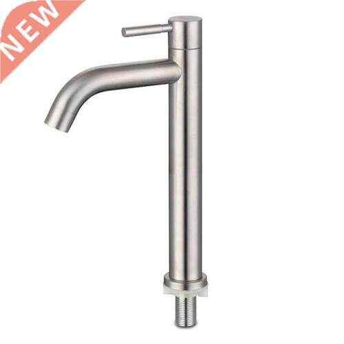 Basin Faucet 304 Stainless Steel Silver Single Cold Sink Fau