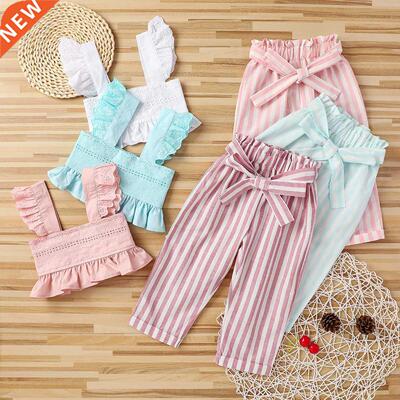 1-6T Summer Toddler Kid Baby Girls Clothes Set Ruffles Lace