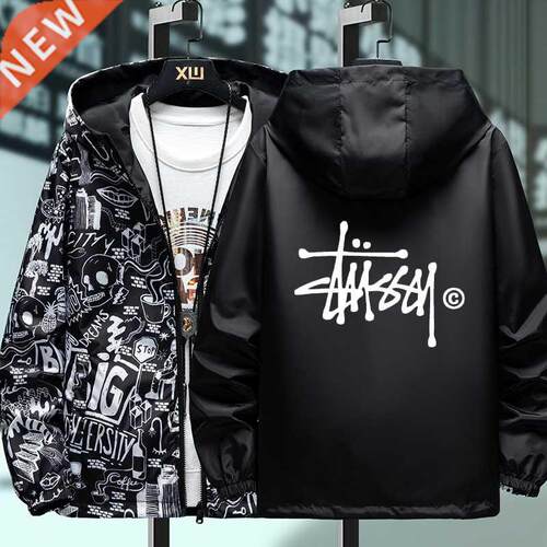 Men Reversible Loose Fit Jacket Coat Fashion Lightweight Win