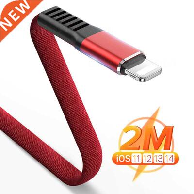 Flat USB Charging Cable for iPhone 13 12 11 Pro Max XS XR X