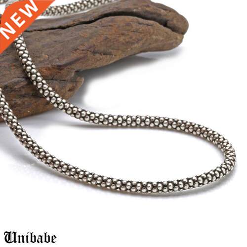 Real Silver Necklace Men Women Thai Silver Corn Necklace Mal