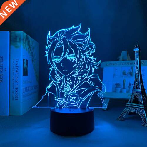 Game Led Night Light Genshin Impact Albedo Figure for Room D