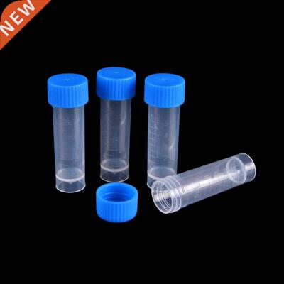10 Pcs 5ml Chemistry Test Tubes With Caps Plastic Sample Bot