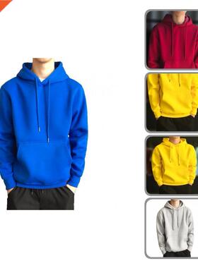 Thick Soft Warm Ribbed Bottom Hoodie for Daily Wear Pullov