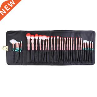 Sac de brosse cosmétique professionnel noir PU grande