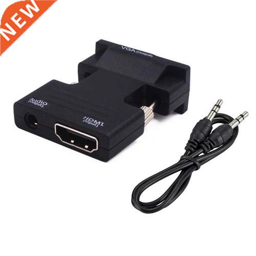HDMI-compatible Female to VGA Male Converter 3.5mm Audio