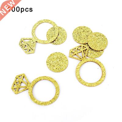 100 Pcs Glitter Paper Ring Holiday Wedding Hollow Diamond Ri