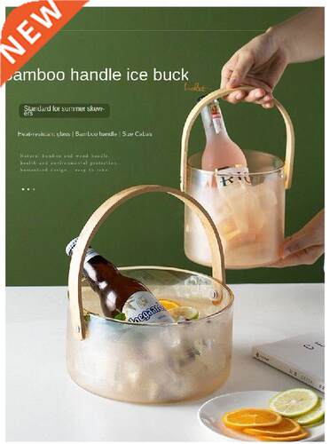 Good-looking Ice Bucket Glass Grid Red Wine Barrel Fruit