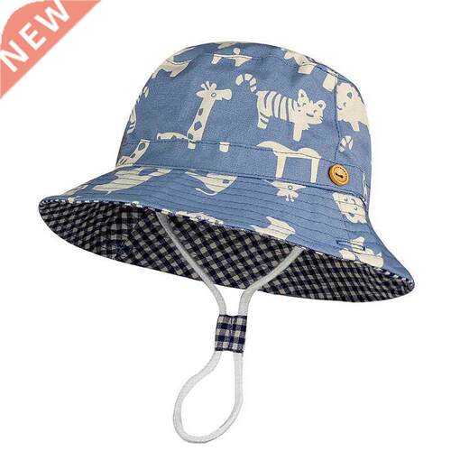 Summer Children Panama Hat Cartoon Animal Printing Cap For B