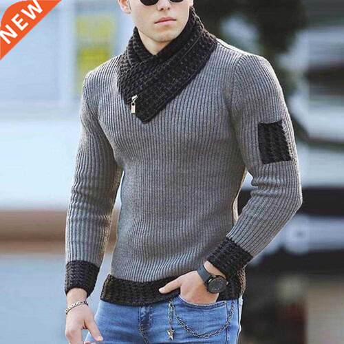 Fashion Sweater Autumn Men Casual Vintage Style Sweater Wool