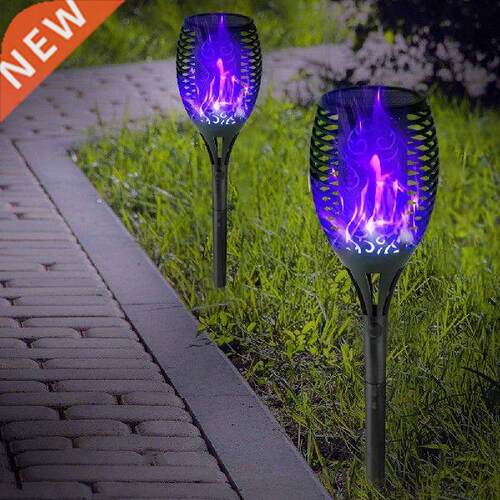 12LED Solar Flame Torch Light Flickering Waterproof Garden