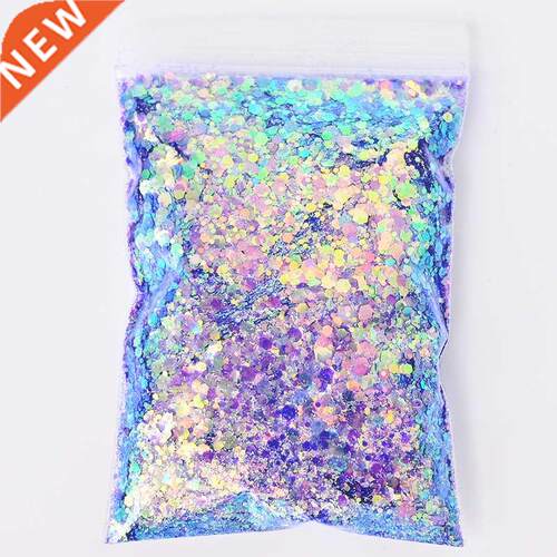 50G/Bag Holographic Mixed Hexagon ape Chunky Nail Glitter
