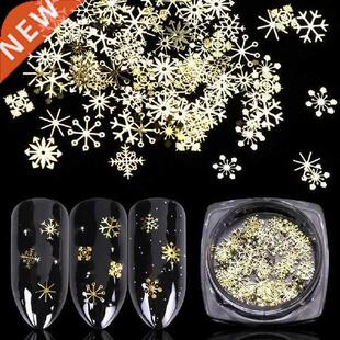 90Pcs/Set Nail Flake Snowflake Effect Non-Fading ABS Gold