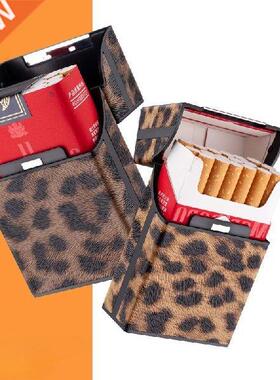 Leopard Fashion Leather Cigarette Box for Men Woman 20 PCS