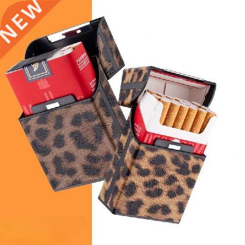 Leopard Fashion Leather Cigarette Box for Men Woman 20 PCS