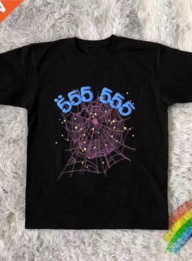 Foaming Printing Sp5der 555555 Angel number T Shirt Men Wome