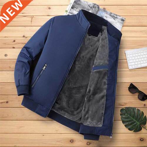 MANTLCONX Men's Winter Jackets Thick Stand Collar Parka Men