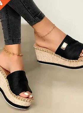 Summer Women Wedge Sandals Platform Flip Flops Soft Comforta