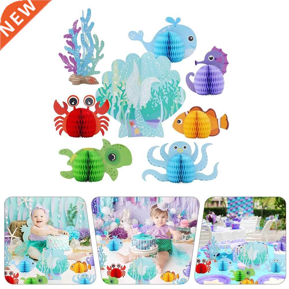8pcs honeycomb centerpiece party decoration for ocean theme