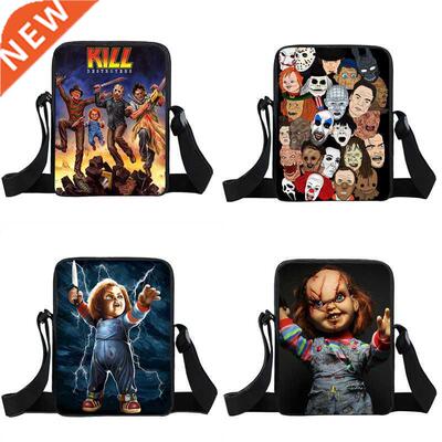 Horrible Nightmare Messenger Bag Clown Pattern Book Bag for