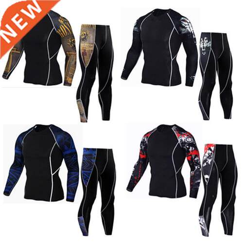 New Men Thermal Underwear Sets Compression Fleece Sweat Quic