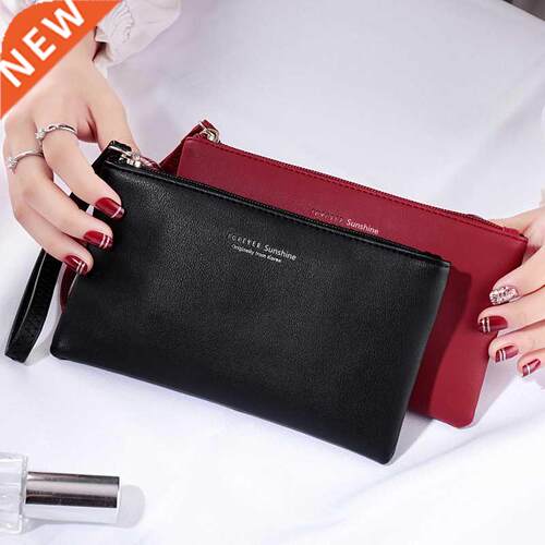 2021 Faion Women Leather Purse Wristband Long Zipper Walle